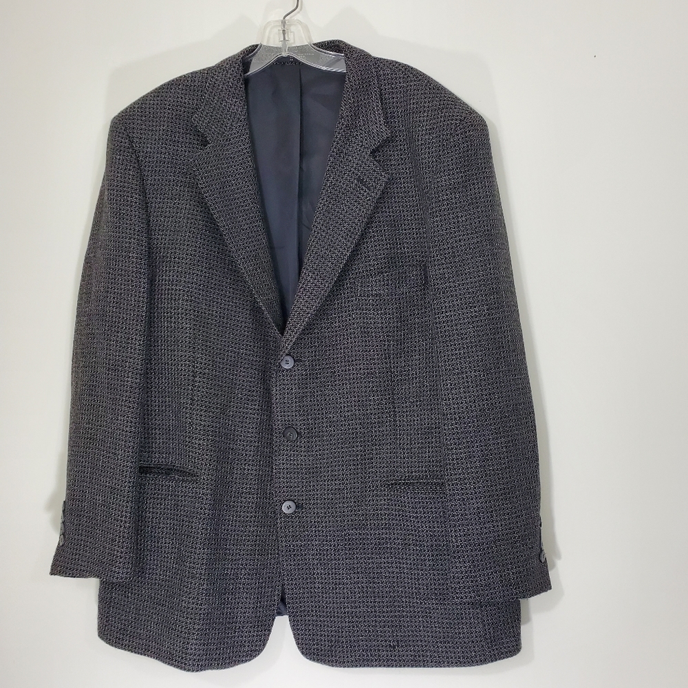 Jones New York Wool Black/Gray Jacket, Size 46R